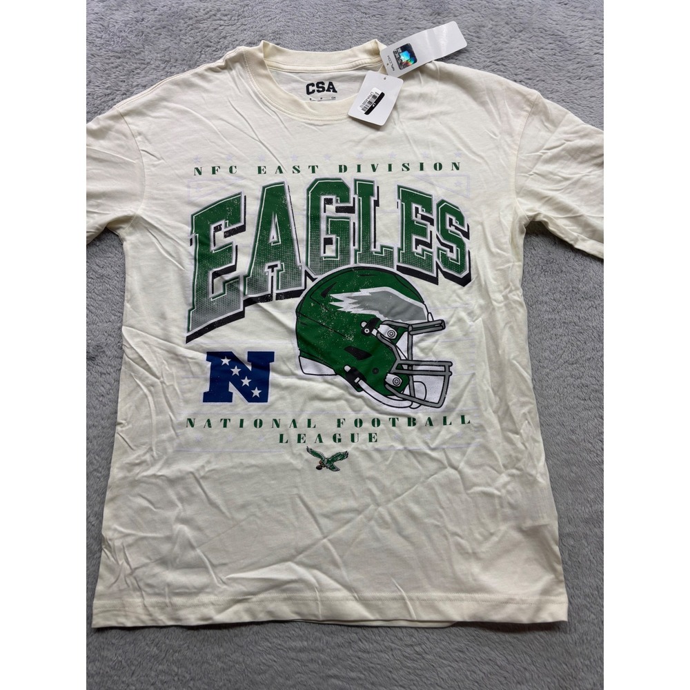 Philadelphia Eagles NFL Antique White Graphic T-Shirt Mens Small NFC EAST NEW